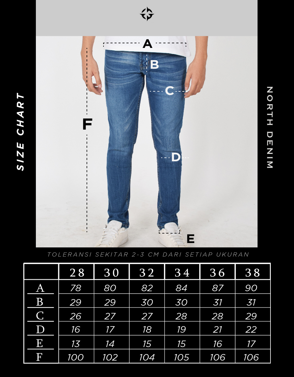 Size Chart North Denim SkinnySlim Januari 2023_Artboard 1